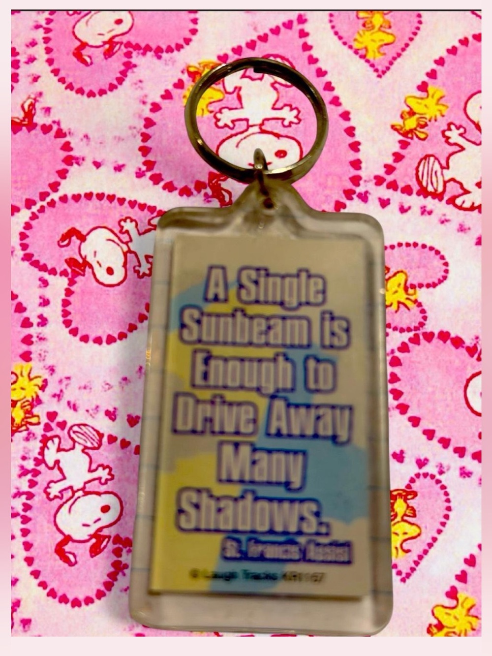 Vintage 1990s Spencer’s Gifts Keychain St. Francis Assisi Quote Keychain